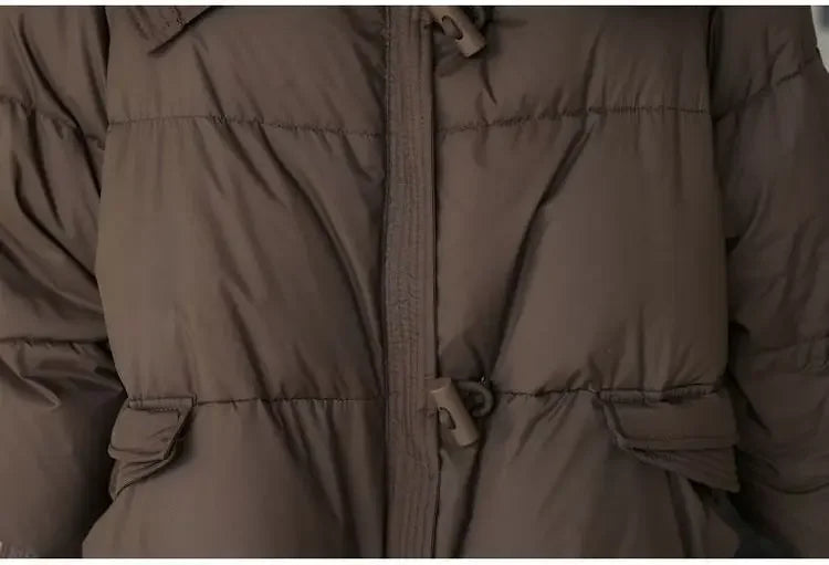 2025 inverno nuovo piumino corto imbottito donna Parka collo di pelliccia cappotti di cotone spesso vestiti nero tuta sportiva casual femminile nuovo