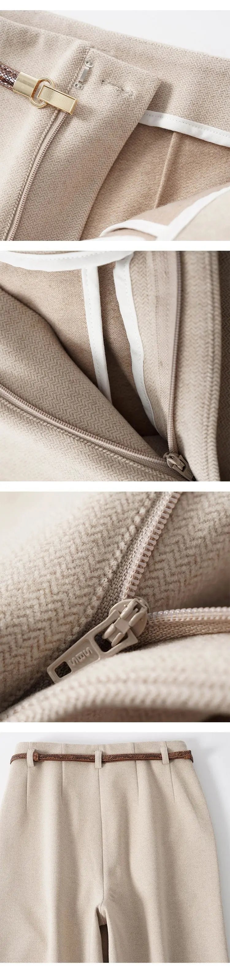 CGC Pantaloni larghi larghi a vita alta alla moda coreana Pantaloni di lana da donna Pantaloni larghi dritti solidi semplici Pantaloni da jogging casual