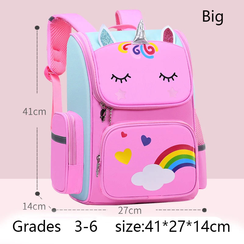 Zaino per bambina con borsa da scuola per adolescenti con stampa unicorno impermeabile di grande capacità per 2-16 anni Zaino per bambini Kawaii carino