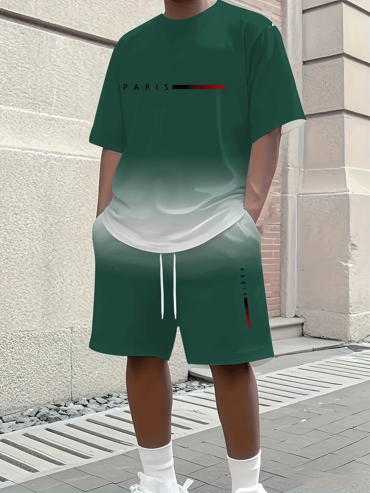 Set sportivo da uomo Set da due pezzi Girocollo Top a maniche corte e pantaloncini Completo da corsa da uomo T-shirt taglie forti T-shirt estiva da uomo
