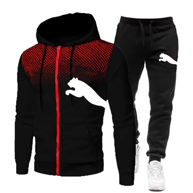 2025 Set di felpe con cappuccio autunno e inverno da uomo, set di felpe con cappuccio + pantaloni, abbigliamento sportivo da corsa per il tempo libero