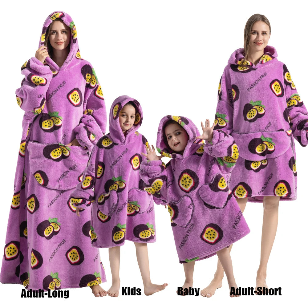 Felpe con cappuccio extra lunghe per donna Abbigliamento invernale per la casa Coperte di flanella per adulti con maniche Felpe con cappuccio morbide e calde per ragazze