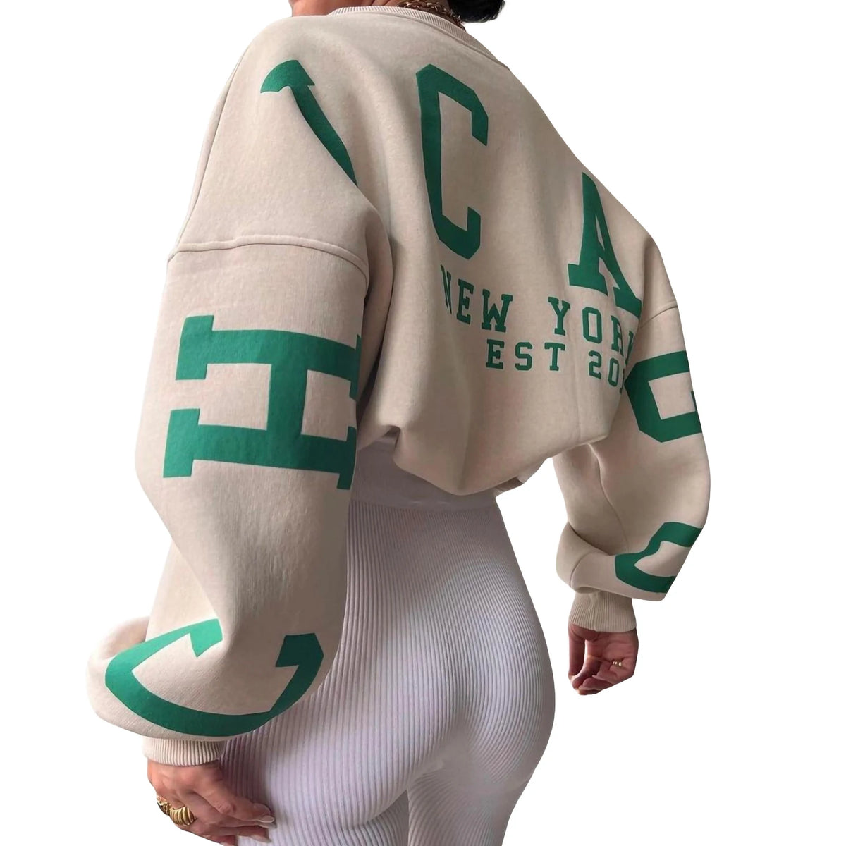 Combhasaki Y2K Grunge Pullover allentato da donna Felpe con stampa di lettere Top a maniche lunghe ispessiti casual Felpa con cappuccio autunnale Streetwear