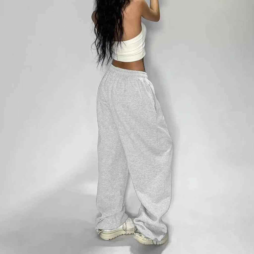 Y2k Grigio Pantaloni Casual Vintage Funzionale Tattico da Uomo Premium da Jogging Pantaloni a Gamba Larga con Coulisse Streetwear Pantaloni Sportivi