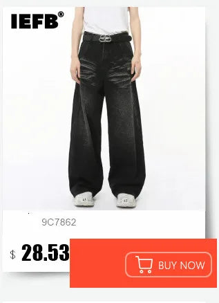 IEFB Pantaloni in denim da uomo estivi Vecchio blu lavato Jeans maschili Dritto Casual da uomo Pantaloni larghi a gamba larga Nuova moda 9C354