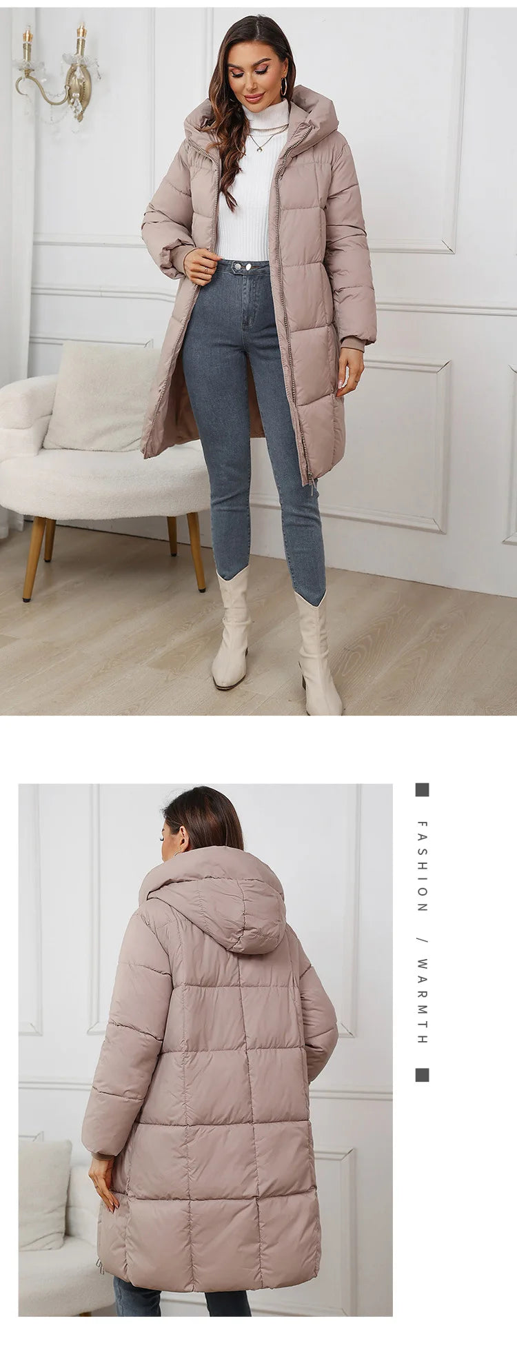 Cappotto lungo da donna 2024 Nuovo autunno inverno Parka femminile piumino di cotone spesso Femme Casual corto caldo capispalla spesso Top da donna