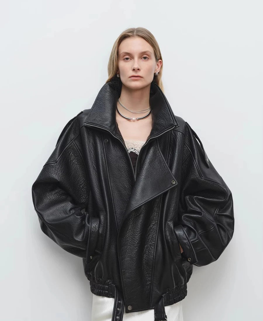Mauroicardi Primavera Giacca oversize in morbida pelle Pu nera da uomo Cintura a maniche lunghe Designer di lusso Abiti di moda europei 2025