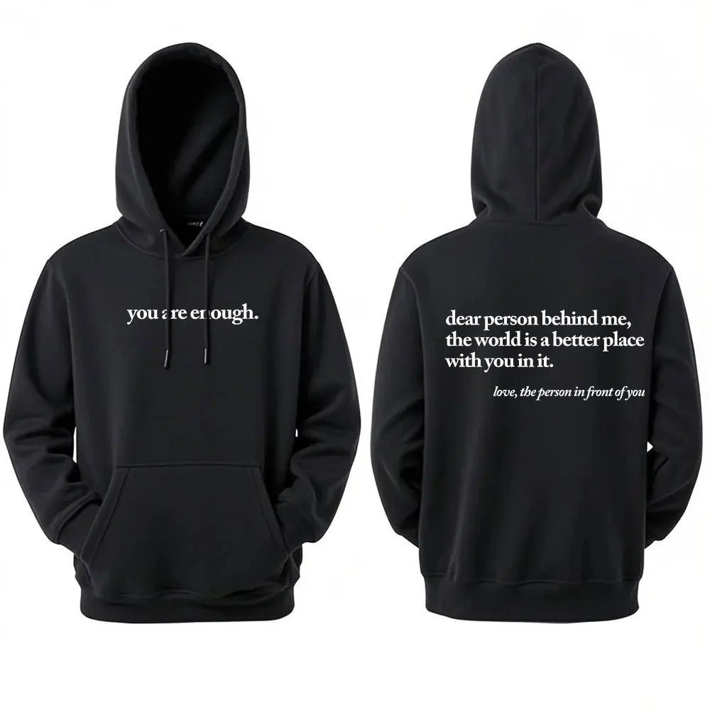 Caro persona dietrormi Il mondo è un posto migliore, sei abbastanza Felpa con cappuccio pullover unisex Felpe con cappuccio calde autunnali e invernali a maniche lunghe