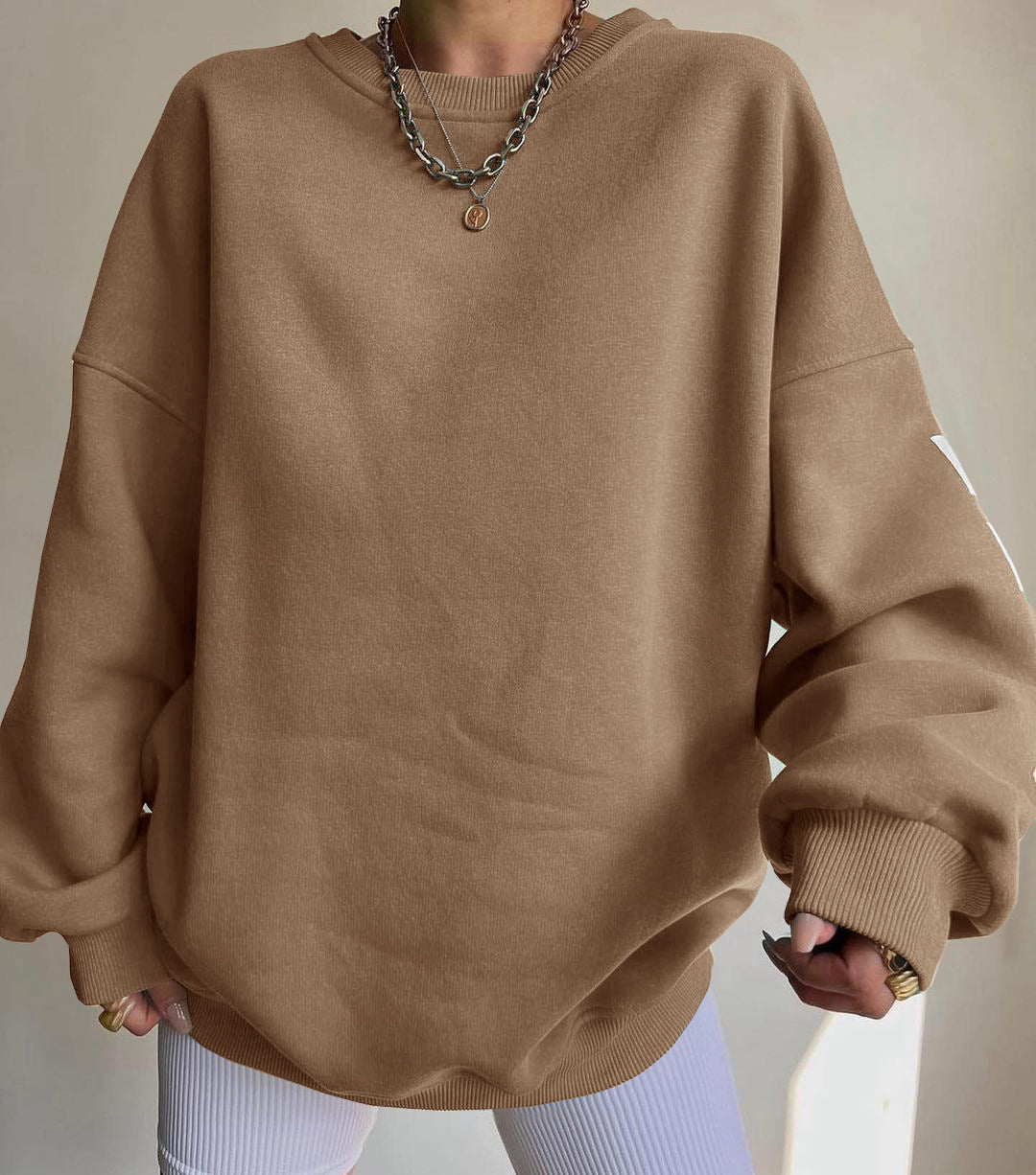 Combhasaki Y2K Grunge Pullover allentato da donna Felpe con stampa di lettere Top a maniche lunghe ispessiti casual Felpa con cappuccio autunnale Streetwear