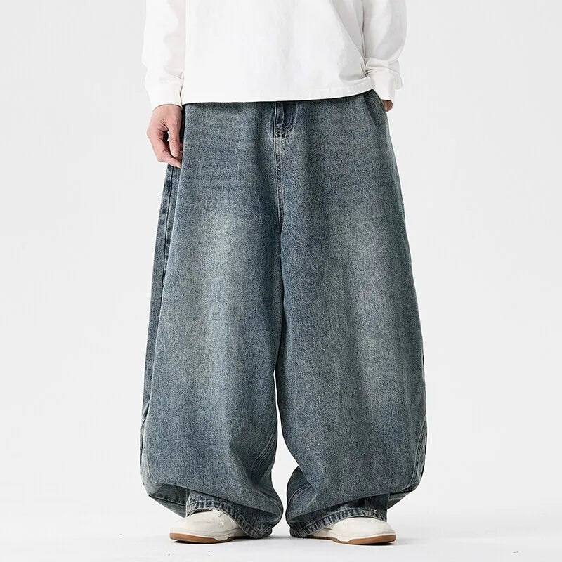 Pantaloni in denim a gamba larga da uomo streetwear Jeans larghi Harajuku Pantaloni jeans oversize casual da uomo Moda uomo di grandi dimensioni 5XL