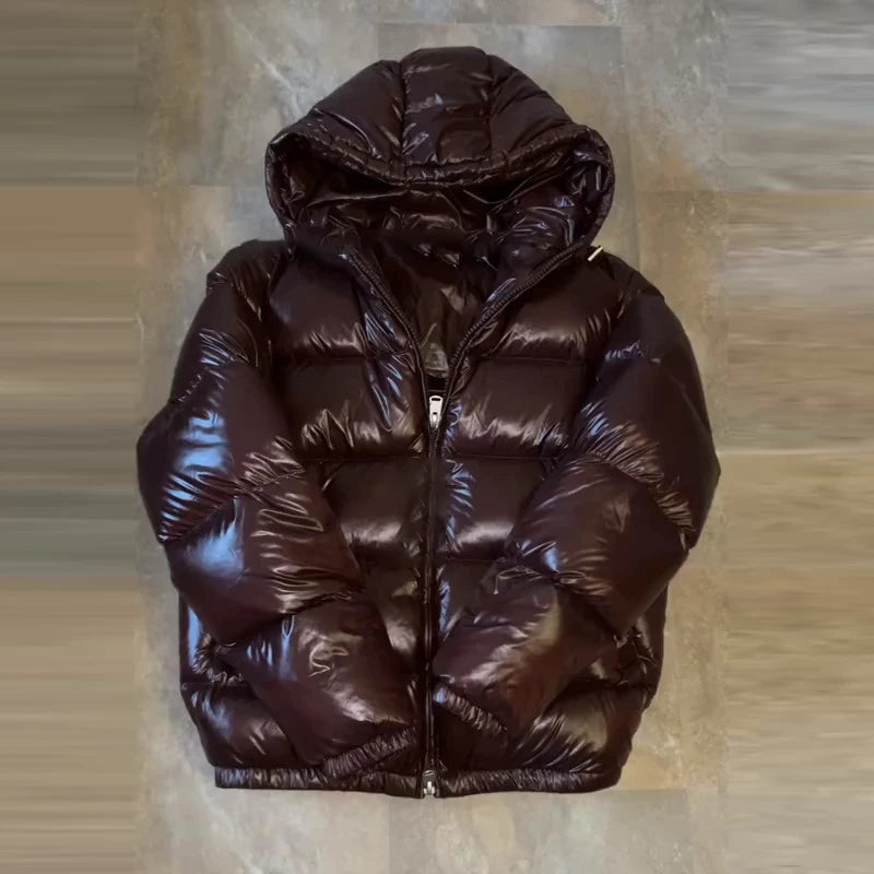 2025 Autunno Inverno Stile neutro Cappotto imbottito in cotone Casual Cerniera con cappuccio Giacca solida Moda Parka caldo a prova di freddo Capispalla