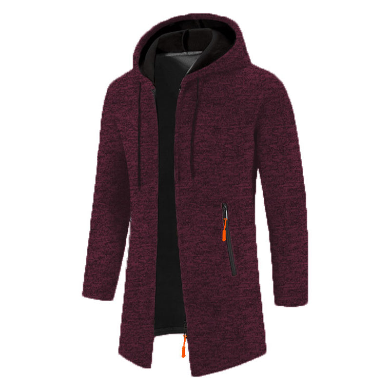 Felpe con cappuccio da uomo Felpe a maniche lunghe da uomo con cerniera con cappuccio Giacca invernale oversize da uomo Cappotto maglione nero