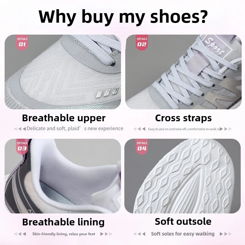 Nuove scarpe da corsa in mesh traspirante da donna Sneakers da esterno leggere Scarpe da passeggio da palestra antiscivolo Scarpe casual alla moda per le donne