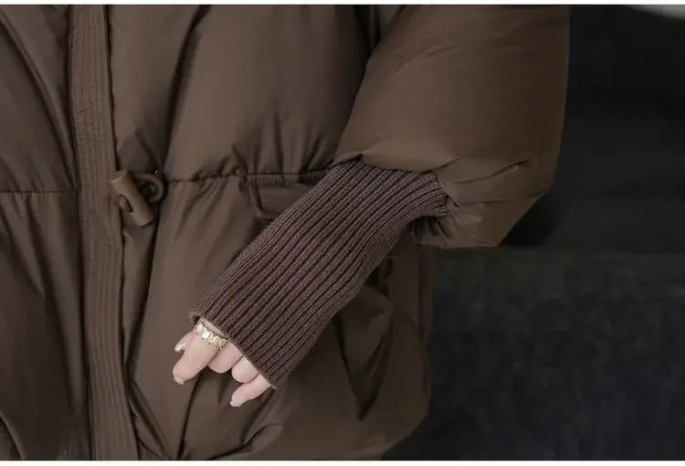 2025 inverno nuovo piumino corto imbottito donna Parka collo di pelliccia cappotti di cotone spesso vestiti nero tuta sportiva casual femminile nuovo
