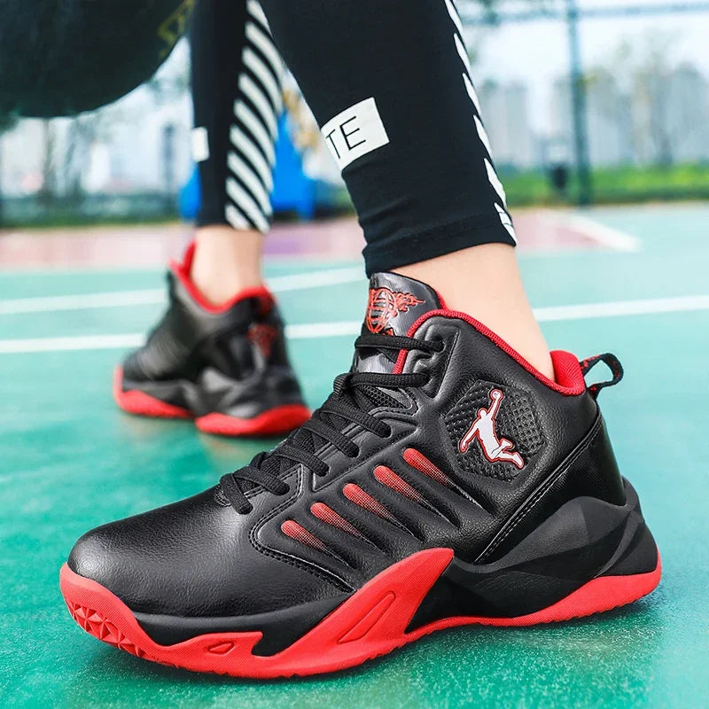 Scarpe da ginnastica da uomo in pelle di marca Comode scarpe da basket leggere antiscivolo Scarpe da basket impermeabili da basket da uomo