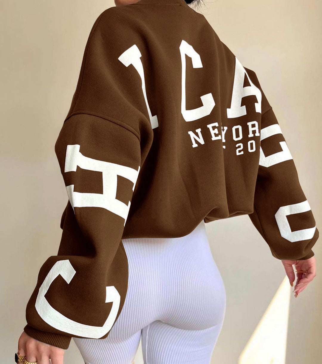 Combhasaki Y2K Grunge Pullover allentato da donna Felpe con stampa di lettere Top a maniche lunghe ispessiti casual Felpa con cappuccio autunnale Streetwear