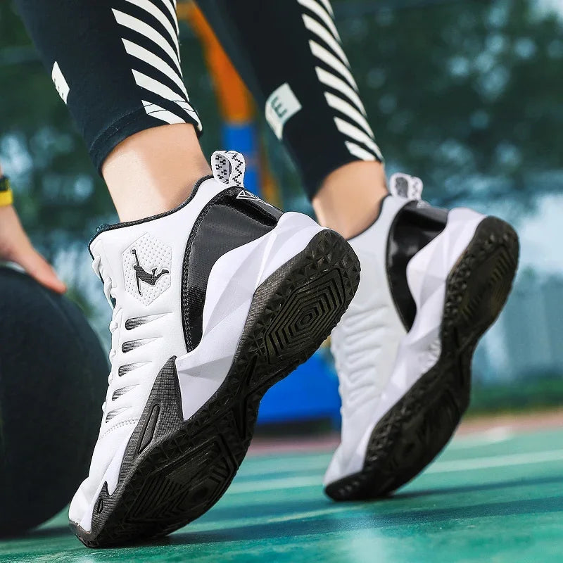 Scarpe da ginnastica da uomo in pelle di marca Comode scarpe da basket leggere antiscivolo Scarpe da basket impermeabili da basket da uomo