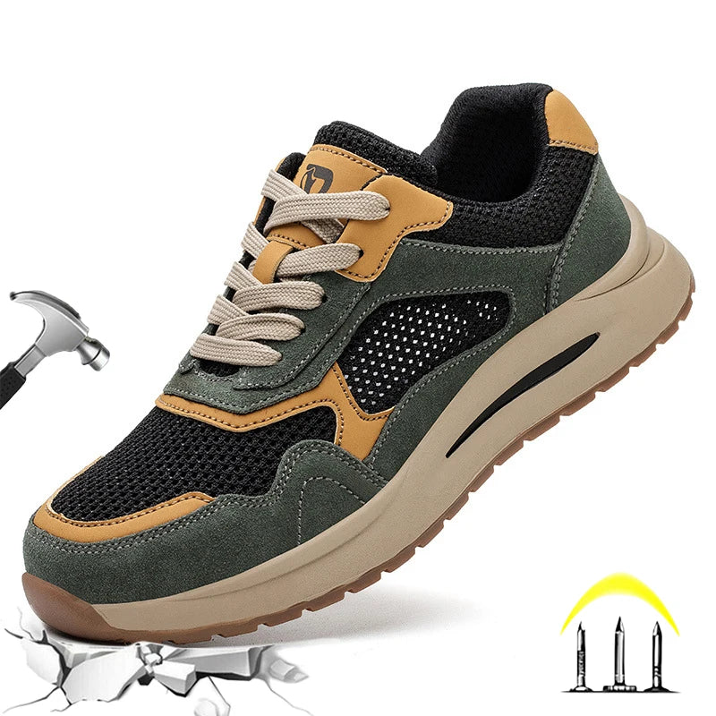 2023 New Summer Casual scarpe antinfortunistiche da uomo Mesh Light Sneaker traspirante antiforatura scarpe da ginnastica antiscivolo da lavoro per scarpe da uomo