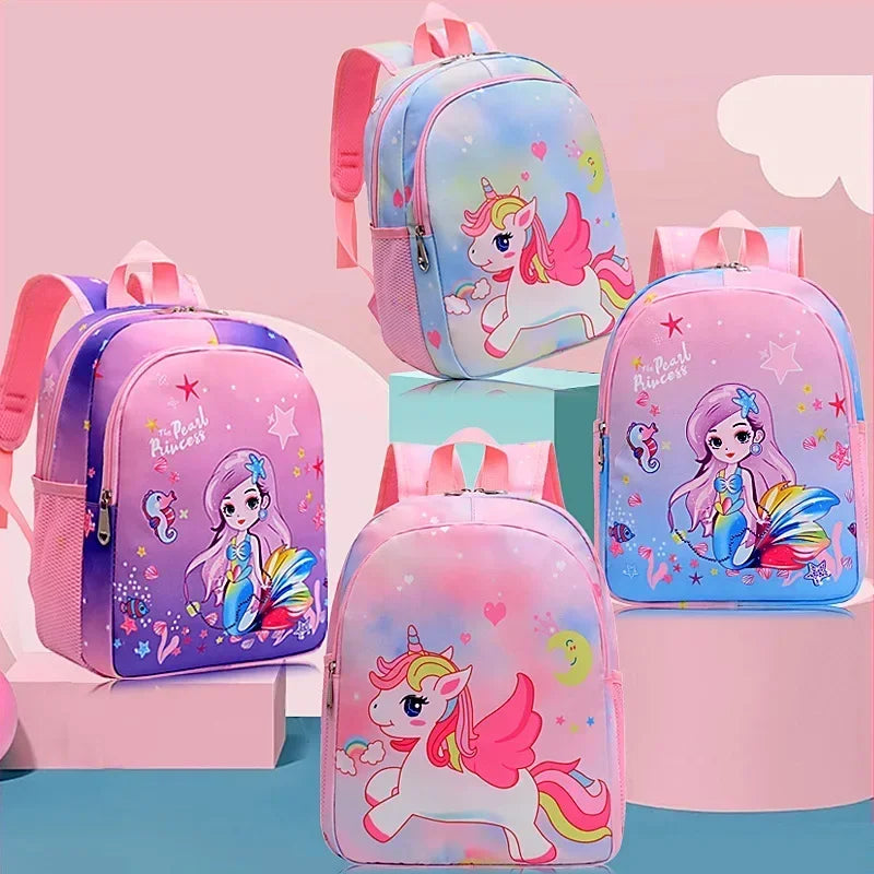 Nuovo zaino per bambini Cartoon simpatico unicorno sirena stampa zainetto asilo zainetto leggero