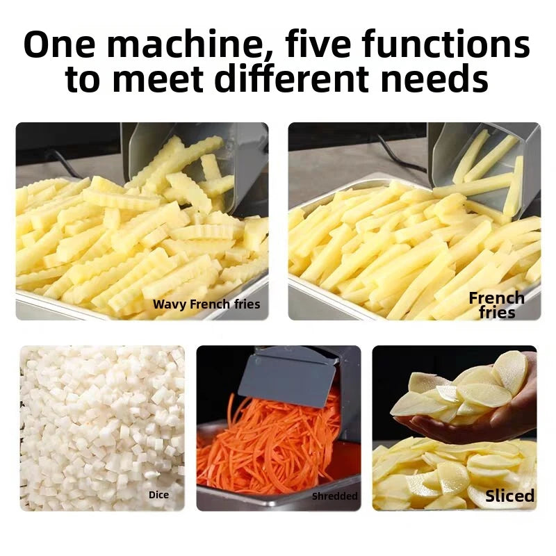 4-in-1 Vegetable Slicer Machine, Electric Food Chopper for Kitchen Household/Commercial Use Commercial-Grade Efficient Vegetable