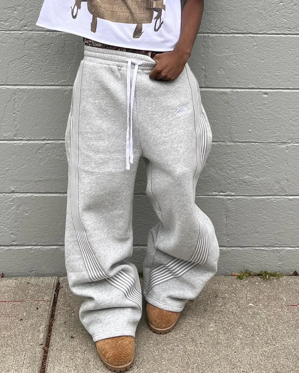 Y2k Grigio Pantaloni Casual Vintage Funzionale Tattico da Uomo Premium da Jogging Pantaloni a Gamba Larga con Coulisse Streetwear Pantaloni Sportivi