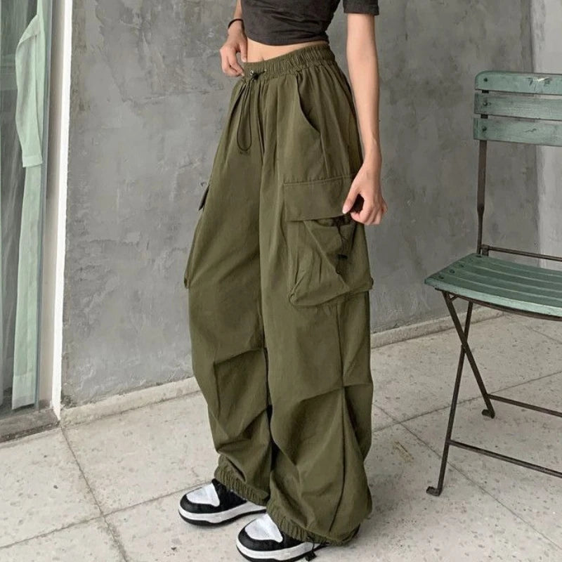 Pantaloni cargo retrò Moda donna Streetwear Vita alta Pantaloni sportivi casual sottili Pantaloni sportivi Harajuku Abbigliamento donna Pantaloni Mujer