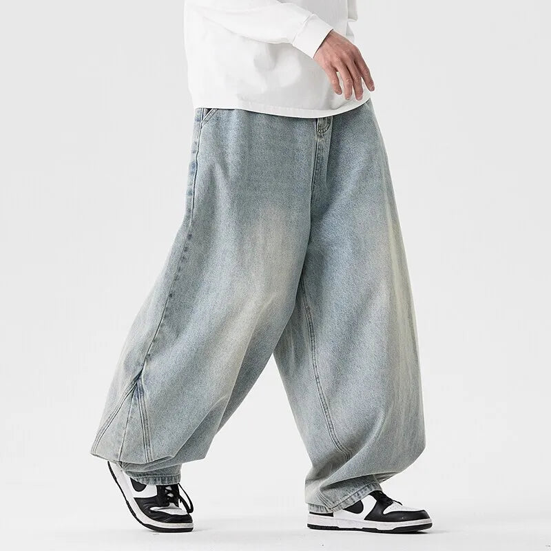 Pantaloni in denim a gamba larga da uomo streetwear Jeans larghi Harajuku Pantaloni jeans oversize casual da uomo Moda uomo di grandi dimensioni 5XL