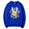YOU GO GIRL Felpa con cappuccio Digital Circus Jax Moda Donna Harajuku Divertente Felpa con cappuccio con coniglio carino Felpa pullover vintage unisex Cartoon
