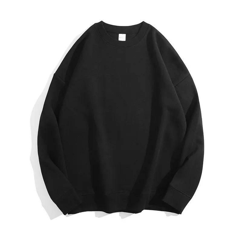 Maglione con spalle scoperte e collo rotondo in cotone sano di alta qualità da 40 colori per uomo e donna, ampio con spalle scoperte oversize