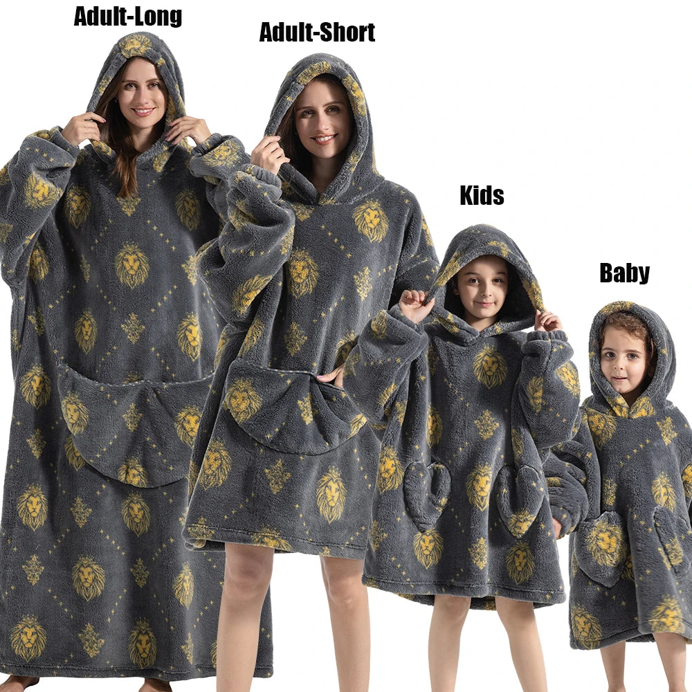 Felpe con cappuccio extra lunghe per donna Abbigliamento invernale per la casa Coperte di flanella per adulti con maniche Felpe con cappuccio morbide e calde per ragazze