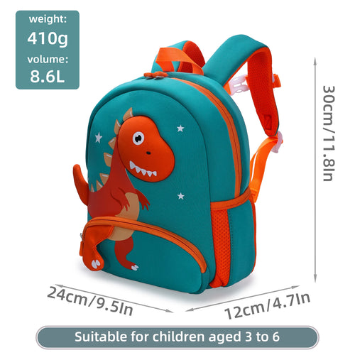 Zaino prescolare Zaino per bambini in neoprene con dinosauro Zaino per il pranzo per bambini Ragazzi Ragazze