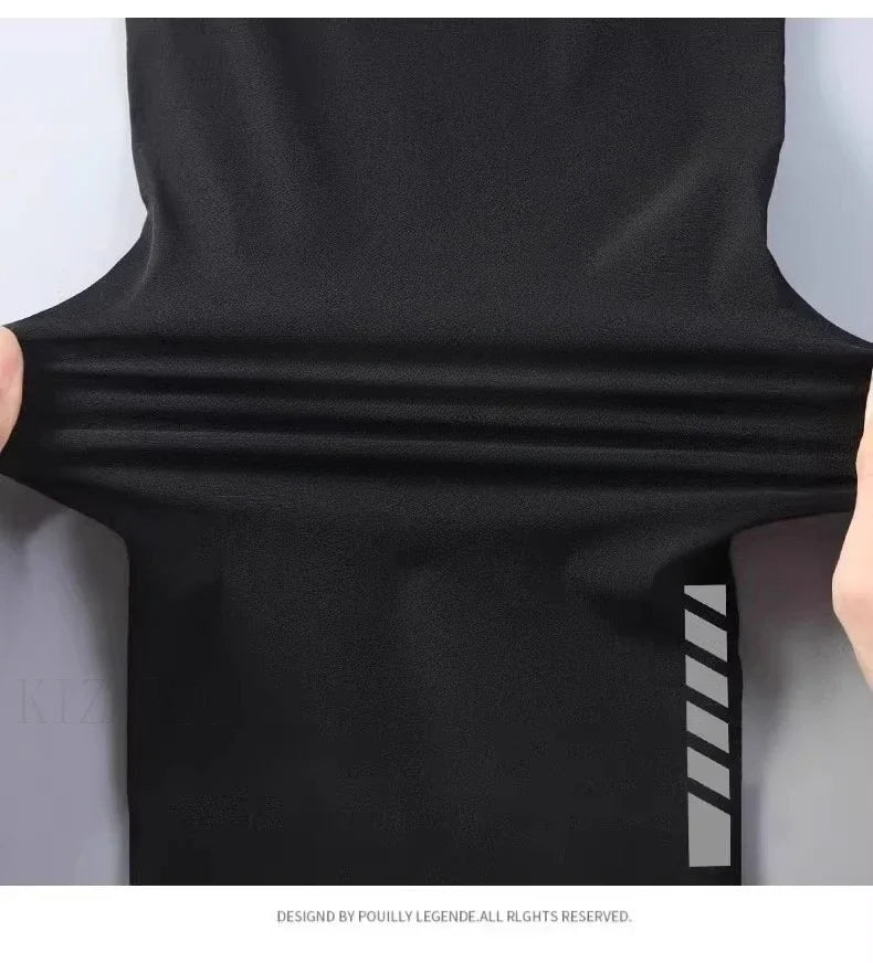 Abbigliamento fitness T-shirt ad asciugatura rapida in seta di ghiaccio Tuta da uomo Manica corta Abbigliamento sportivo da corsa Pantaloncini Tuta Set da allenamento sportivo da palestra