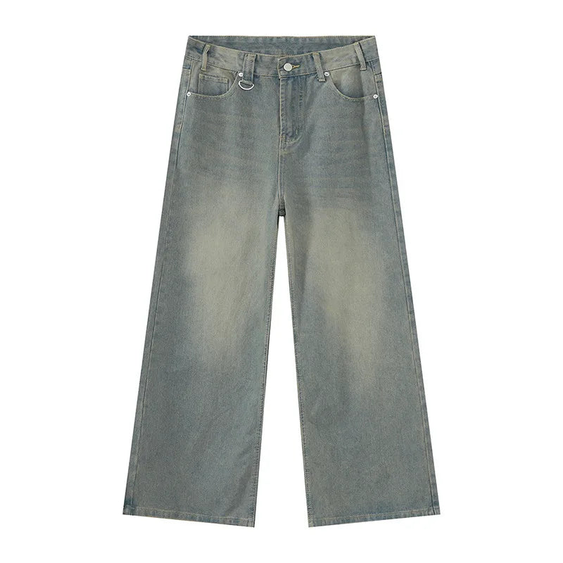 IEFB Pantaloni in denim da uomo estivi Vecchio blu lavato Jeans maschili Dritto Casual da uomo Pantaloni larghi a gamba larga Nuova moda 9C354