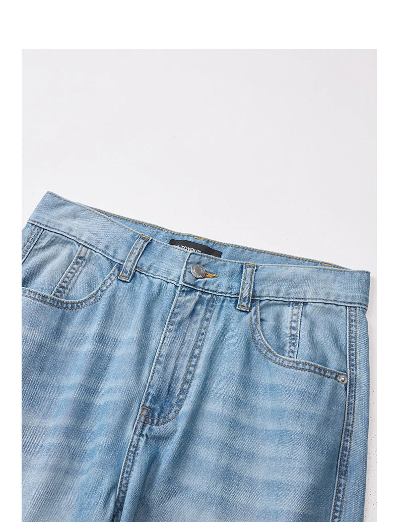 TOYOUTH Jeans da donna 2026 Autunno Nuovi pantaloni cropped a gamba larga deconstruiti con vestibilità snellente