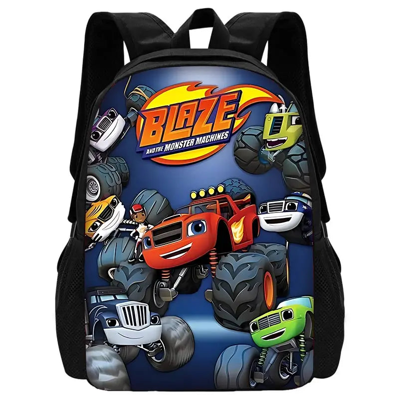 Zaino Scolastico 3D Cartoon Blaze Monster Machines con Borsa Pranzo, Astuccio, Zaino per Bambini e Bambine, Miglior Regalo