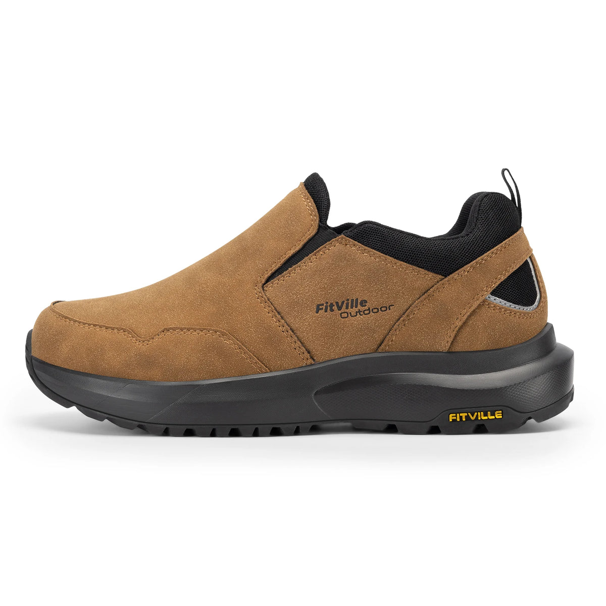 FitVille Mocassini da trekking extra larghi da uomo, comode scarpe da passeggio ortopediche con supporto per l'arco plantare per sentieri di trekking all'aperto, piedi piatti e sollievo dal dolore ai piedi
