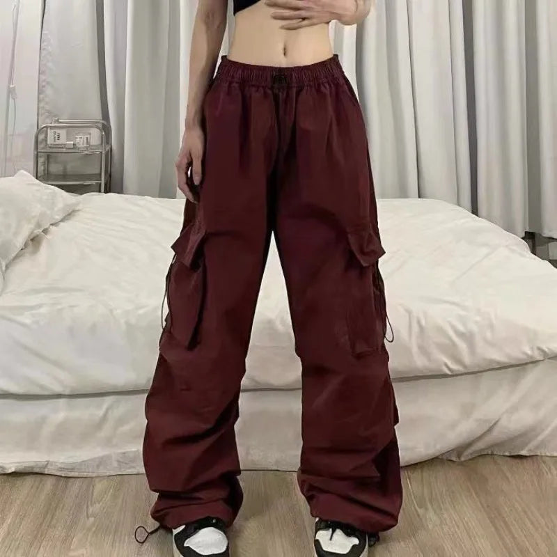 Pantaloni cargo retrò Moda donna Streetwear Vita alta Pantaloni sportivi casual sottili Pantaloni sportivi Harajuku Abbigliamento donna Pantaloni Mujer