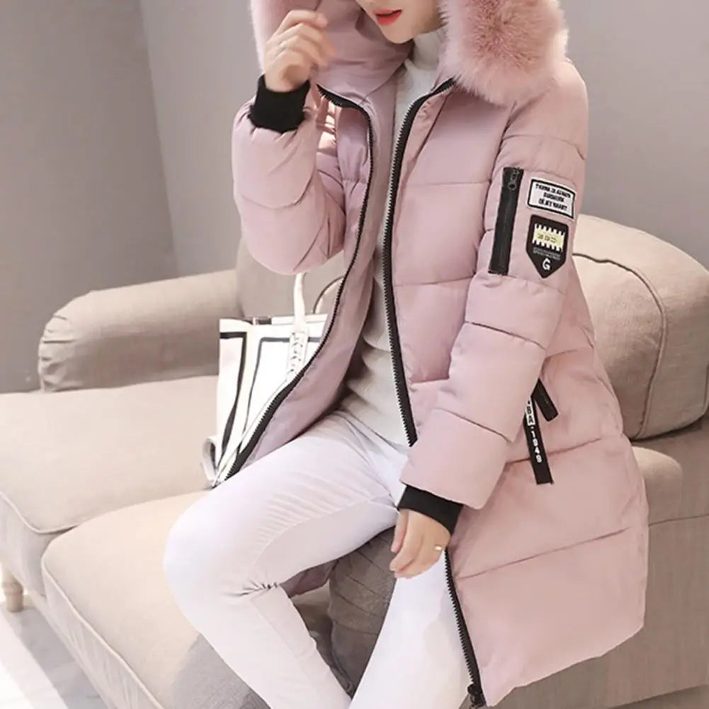 Giacche invernali da donna Piumini in cotone con cappuccio Top Parka di grandi dimensioni Mujer Cappotti Cappotto lungo Moda femminile Collo di pelliccia Abiti Capodanno