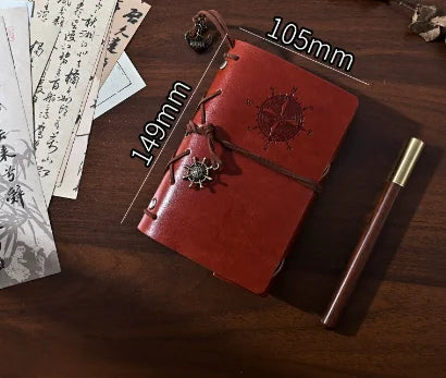 Retro Notebooks & Journals Agenda Binder Sketch Book Leather Soft Cover 14x10cm Replaceable Kraft Paper Inner Korean Stationery