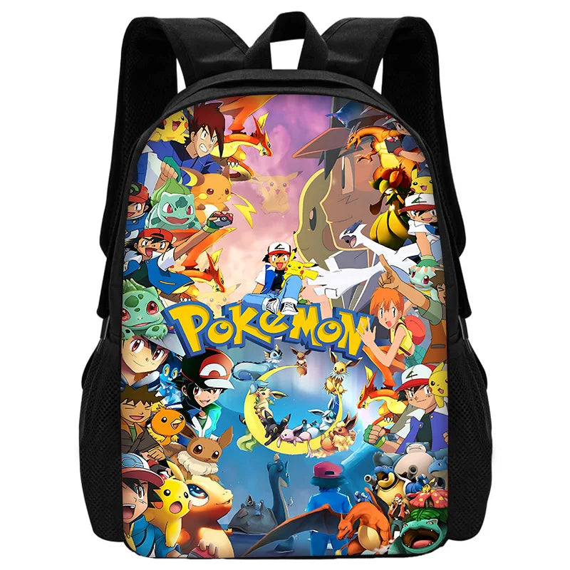 Zaino per la scuola per bambini con cartoni animati di Potdemiel, con borse per il pranzo, borse per matite, zaini per ragazzi e ragazze, P-PokéS, il miglior regalo