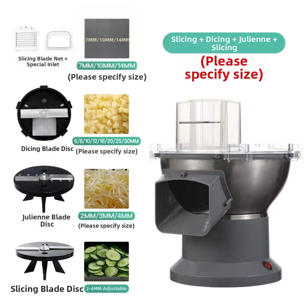 4-in-1 Vegetable Slicer Machine, Electric Food Chopper for Kitchen Household/Commercial Use Commercial-Grade Efficient Vegetable
