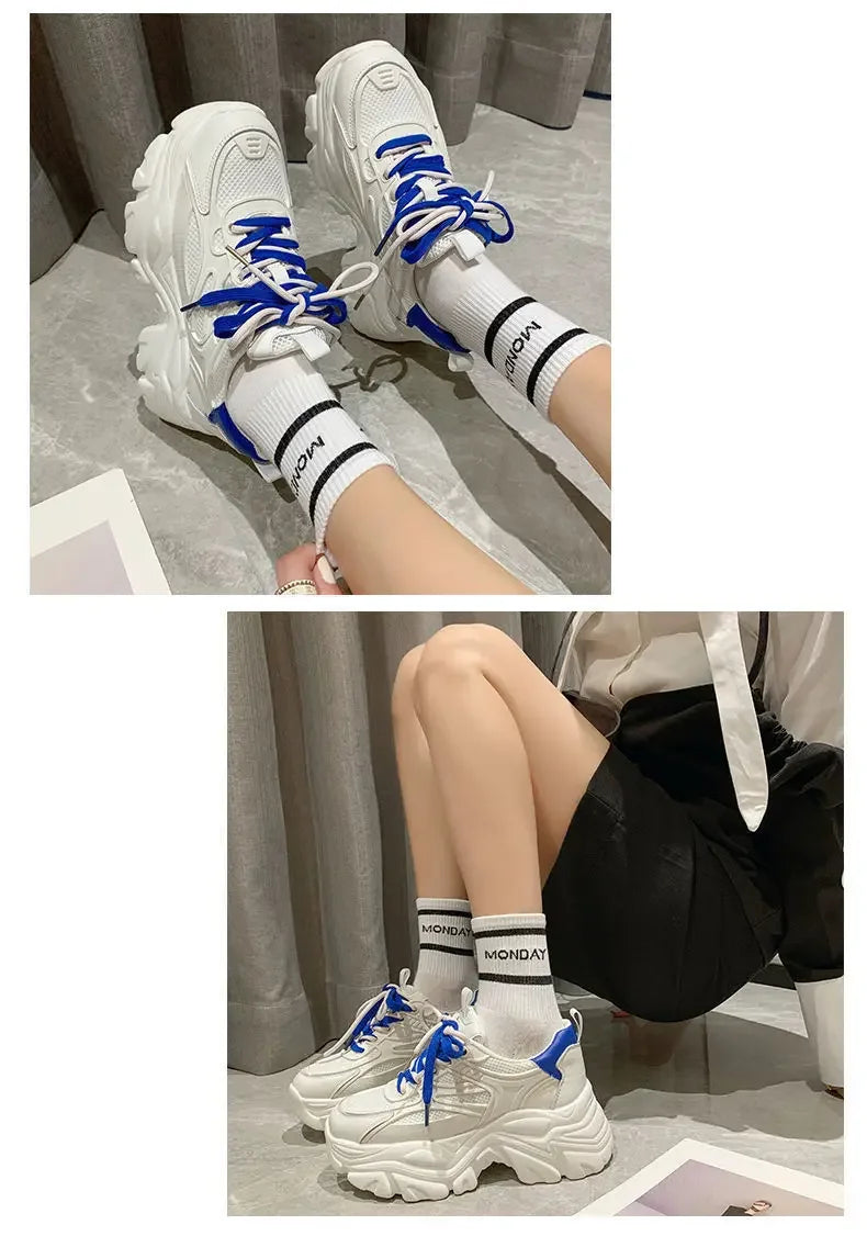 Calzature da donna con plateau High On scarpe da donna Daily Routine Light qualità coreana vulcanizzata a buon mercato per offerta elegante 39