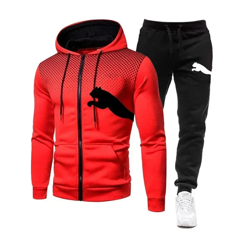 2025 Set di felpe con cappuccio autunno e inverno da uomo, set di felpe con cappuccio + pantaloni, abbigliamento sportivo da corsa per il tempo libero