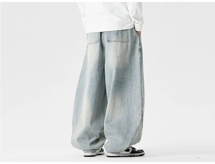 Pantaloni in denim a gamba larga da uomo streetwear Jeans larghi Harajuku Pantaloni jeans oversize casual da uomo Moda uomo di grandi dimensioni 5XL