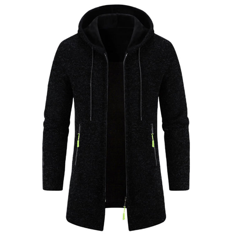 Felpe con cappuccio da uomo Felpe a maniche lunghe da uomo con cerniera con cappuccio Giacca invernale oversize da uomo Cappotto maglione nero