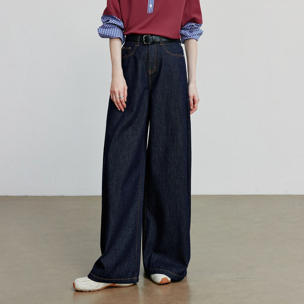 TOYOUTH Jeans denim da donna 2025 Autunno Nuovi pantaloni larghi a banana curvi larghi