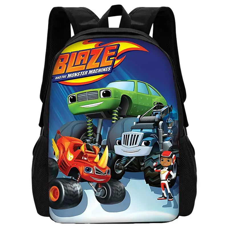 Zaino Scolastico 3D Cartoon Blaze Monster Machines con Borsa Pranzo, Astuccio, Zaino per Bambini e Bambine, Miglior Regalo