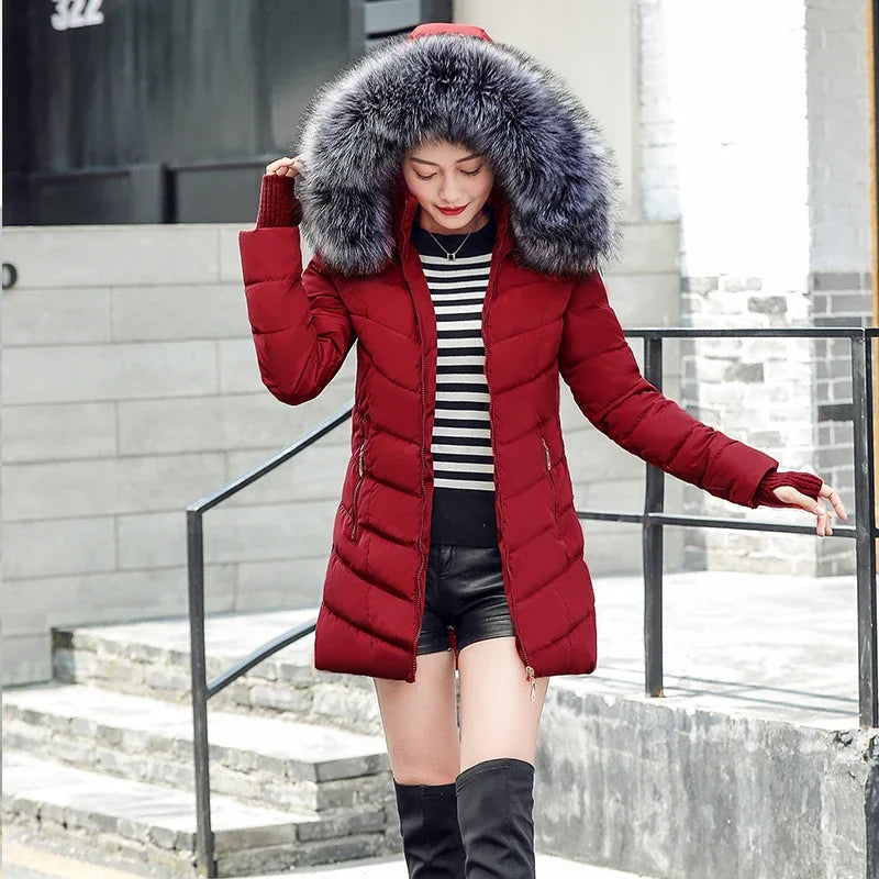 2025 nuovo modo di arrivo sottile giacca invernale da donna imbottito in cotone caldo addensare cappotto da donna cappotti lunghi Parka giacche da donna