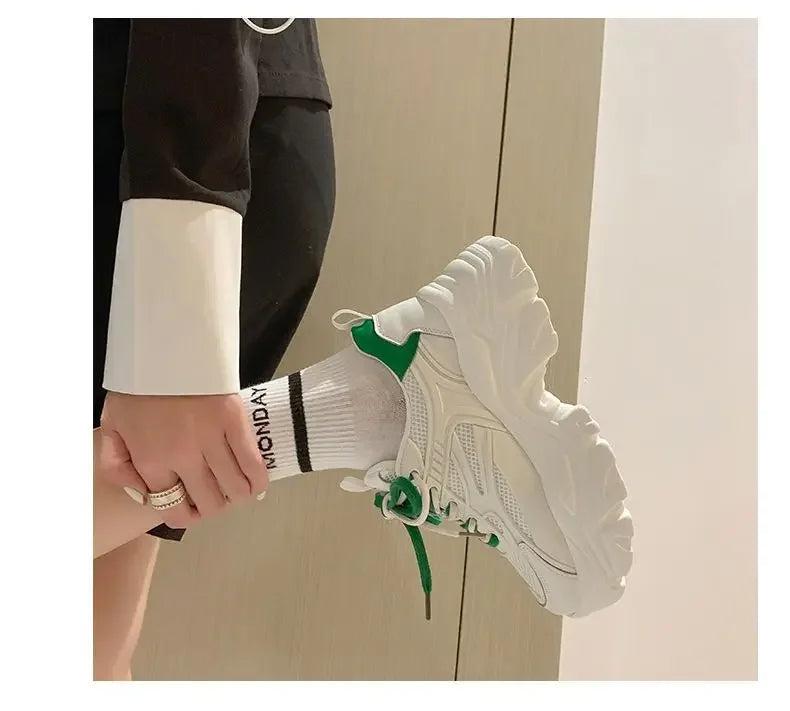 Women Footwear Whit High On Platform Ladies Shoes Daily Routine Light Korean Quality Cheap Vulcanized For Stylish Offer 39