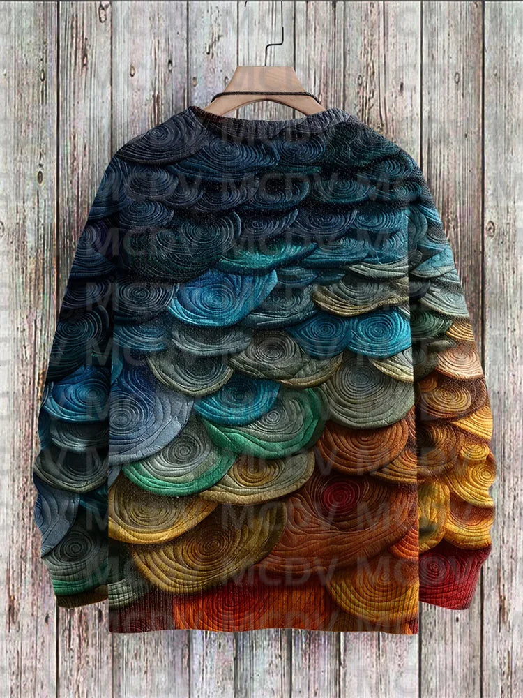 Maglione pullover lavorato a maglia con stampa multicolore casual Rainbow Art da uomo per pullover da donna
